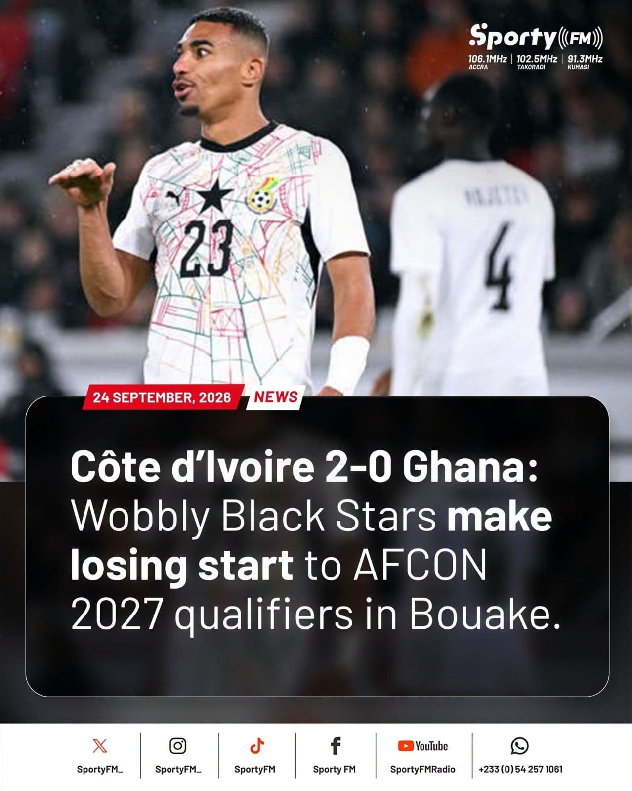 Côte d’Ivoire Beat Ghana 2-0 in AFCON Qualifier Opener