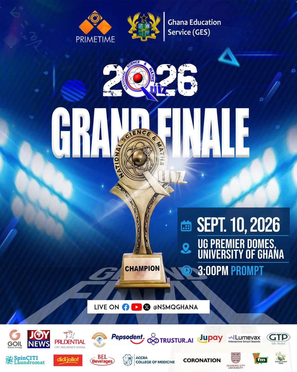 University of Ghana to Host the 2026 National Science and Maths Quiz Grand Finale